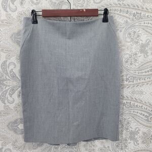 Ann Taylor pinstripe gray pencil skirt Minimalistic Size 6p preppy office career